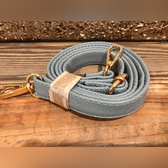 NWT Elegant 3 Piece Faux Suede & Leather Bag Straps Set - W/Gold Tone Hardware - Picture 9 of 12